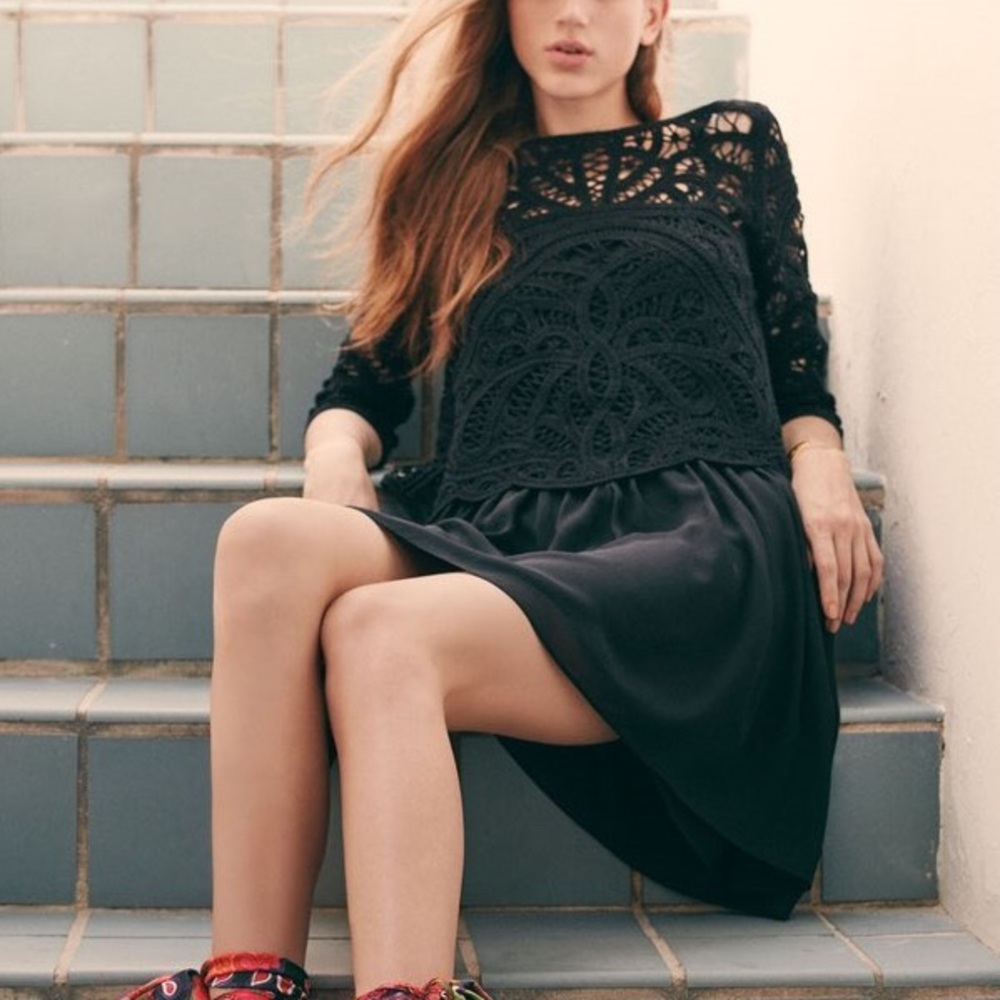 Joie Jordie Crochet Overlay Dress